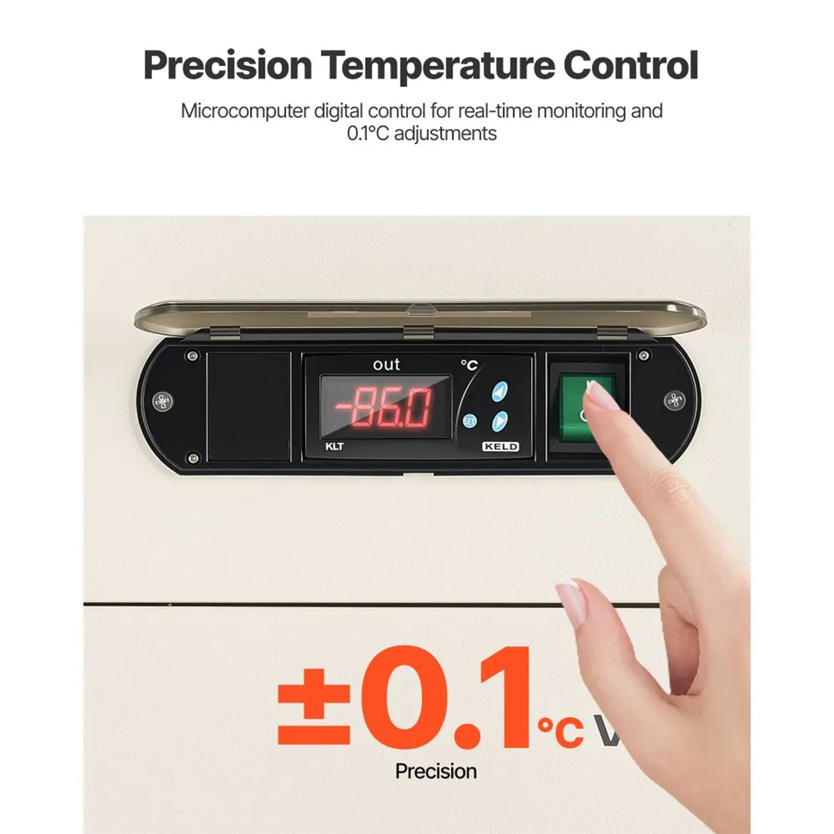 Ultra Low Temperature Lab Freezer, −40℉ to −123℉ Adjustable Temp Range