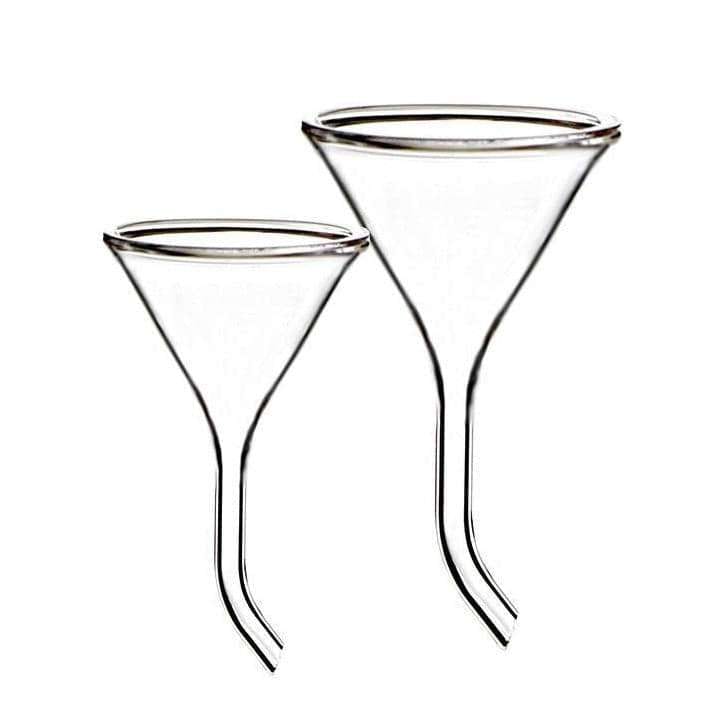 Funnel with bent stem, diameter 30 to 100 mm