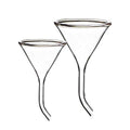 Funnel with bent stem, diameter 30 to 100 mm