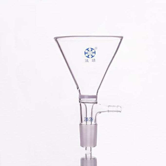 Funnel with frit, joint and hose connector, diameter 50 mm to 150 mm