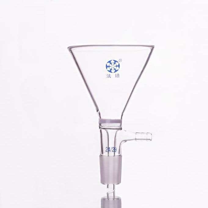 Funnel with frit, joint and hose connector, diameter 50 mm to 150 mm
