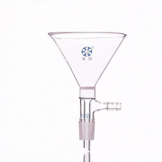 Funnel with frit, joint and hose connector, diameter 50 mm to 150 mm