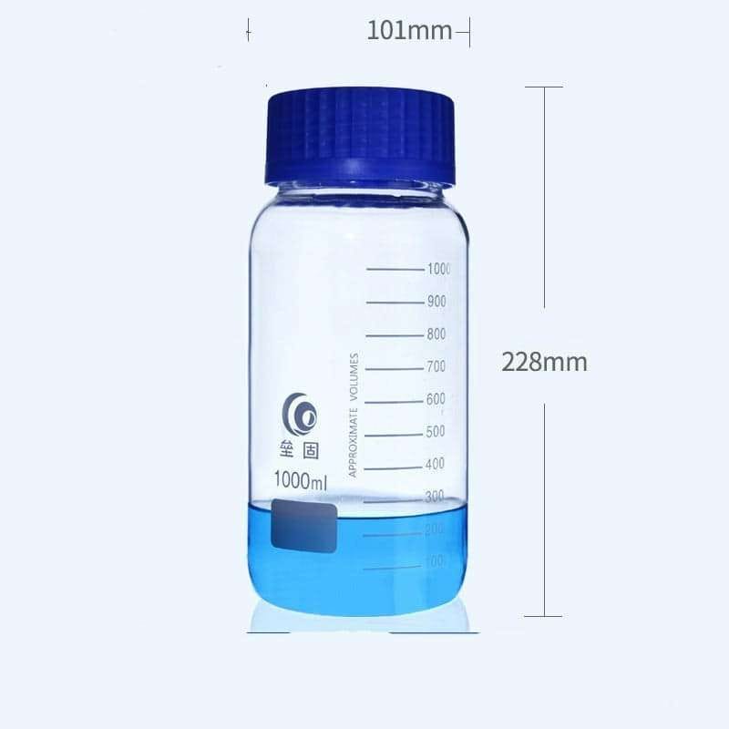 GL 80 Clear Glass Bottle, Graduated, 250 to 1000 ml