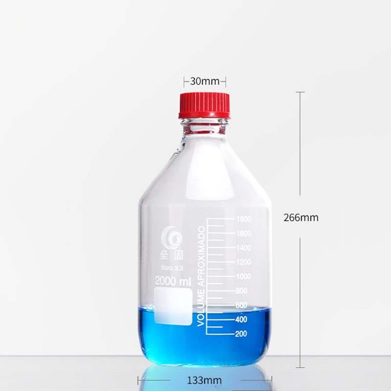 GL45 Screw top bottle, Clear Glass Reagent Bottle, 100 ml to 20000 ml