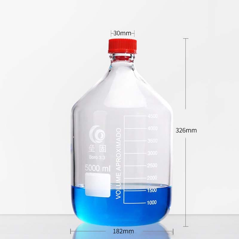 GL45 Screw top bottle, Clear Glass Reagent Bottle, 100 ml to 20000 ml