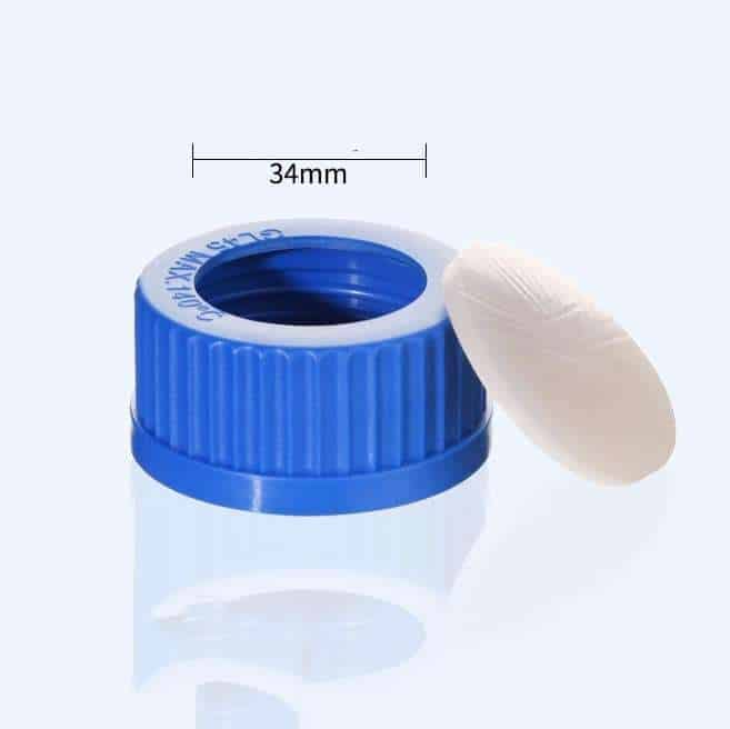 GL45 Screw top bottle, screw cap with hole and septum, clear glass, 100 ml to 2000 ml