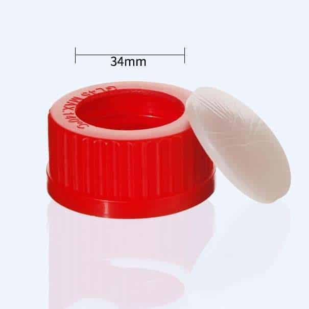 GL45 Screw top bottle, screw cap with hole and septum, clear glass, 100 ml to 2000 ml
