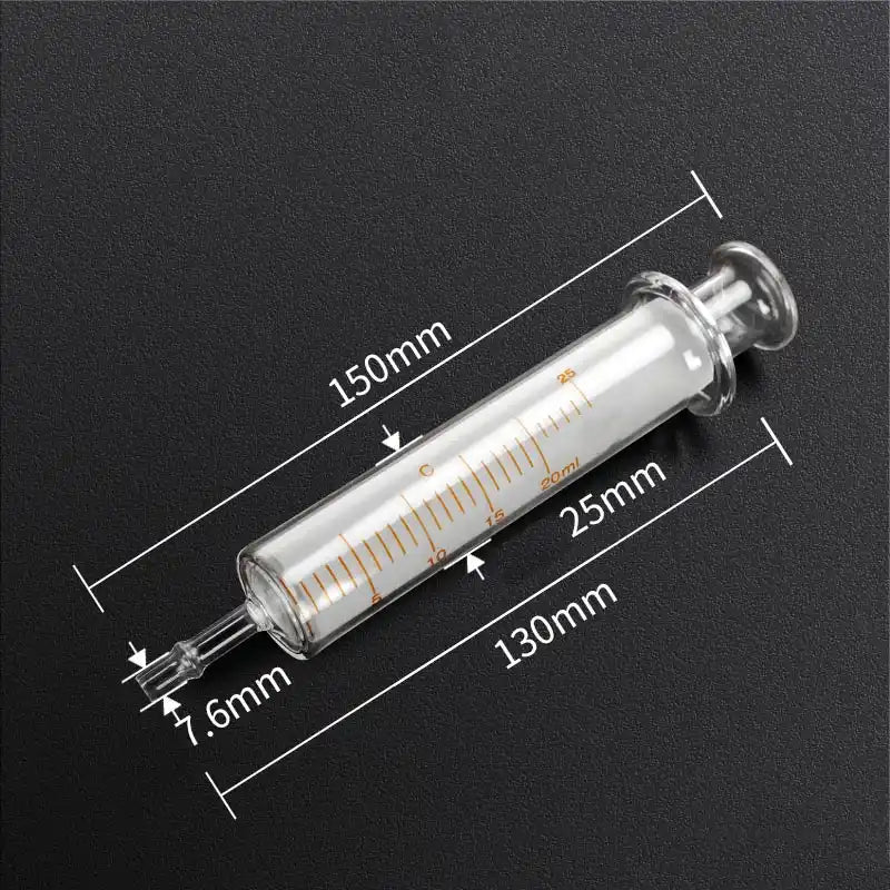 Glass Syringe with Scale, 25 to120 ml, 7.6mm Large Outlet for Tubing Connection