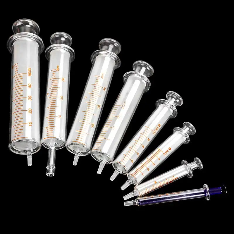 Glass Syringe with Scale, 25 to120 ml, 7.6mm Large Outlet for Tubing Connection