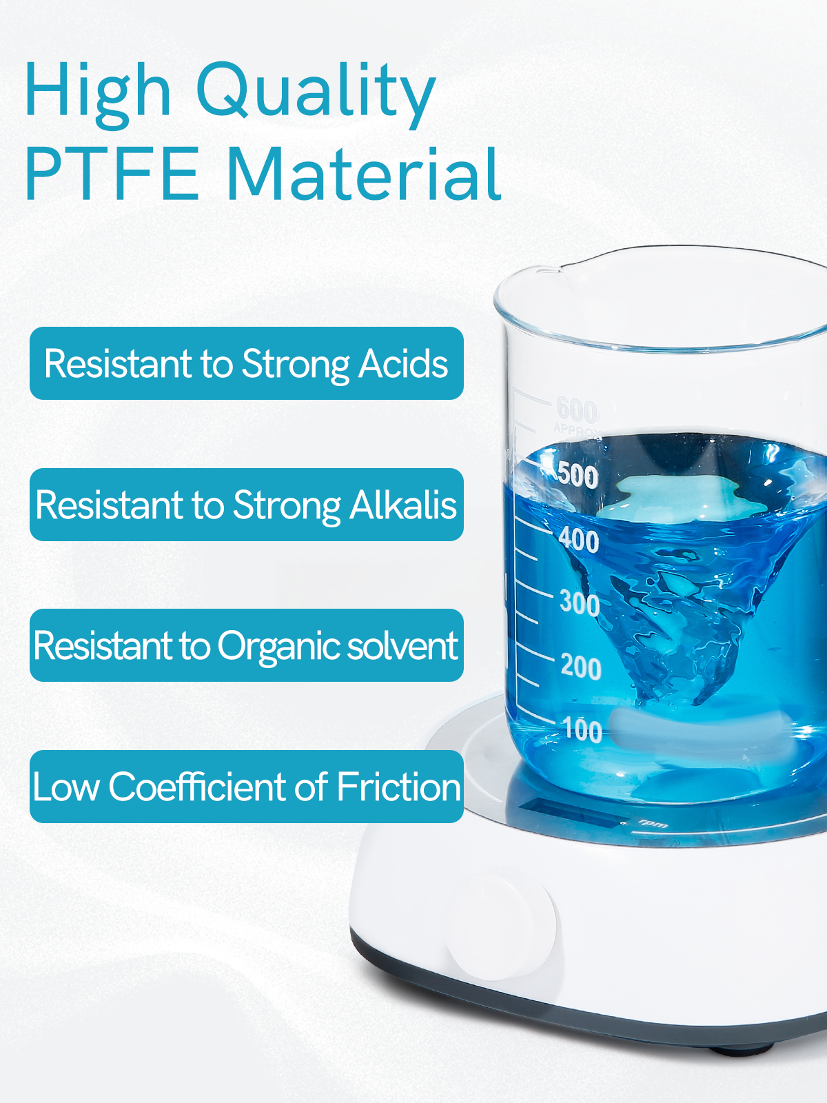 PTFE Magnetic Stirrer Mixer Stir Bar, Magnet Stirring Rods Stick Stir Plate Bars for Laboratory, Hom