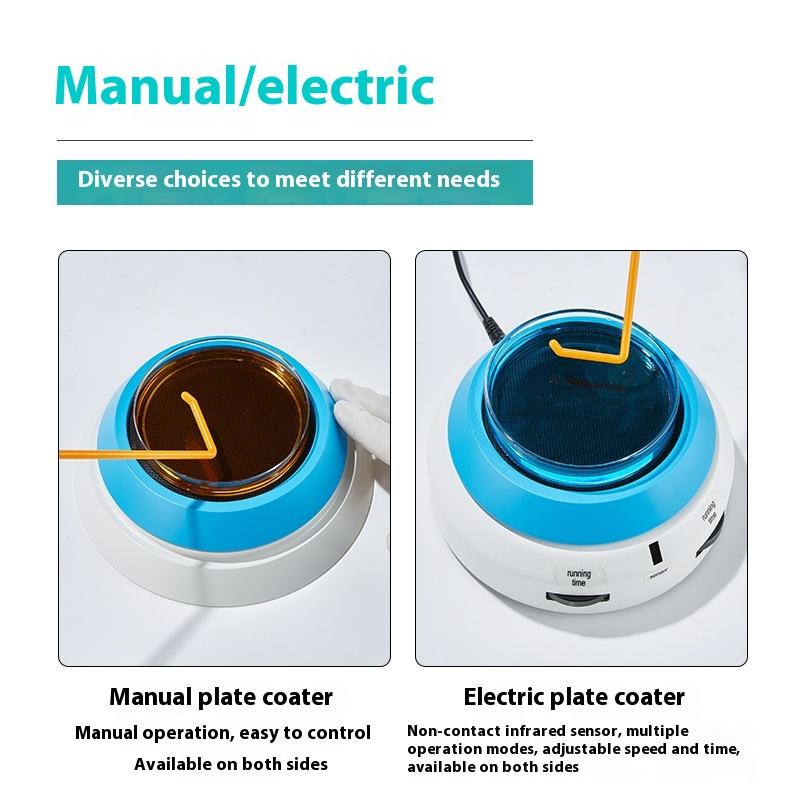 Dual-Sided Rotary Table Manual Electric Plate Coater Plastic Can for Bacteria Culture Dish and Micro