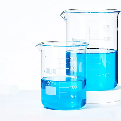 Clear Borosilicate Glass Measuring Cup Low Shape Beaker In 50ml 200ml 300ml 1000ml & 5000ml Sizes