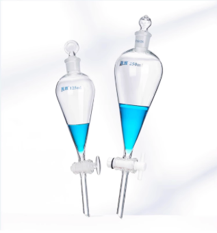 60ml-250ml Polytetrafluoroethylene Glass Piston Separatory Funnel Oil Separation Dispenser For Labor