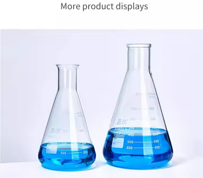 Lab Use 500ML 1000ML Glass Erlenmeyer Conical Flask Wide Narrow Flask for Beaker and Flask Gen