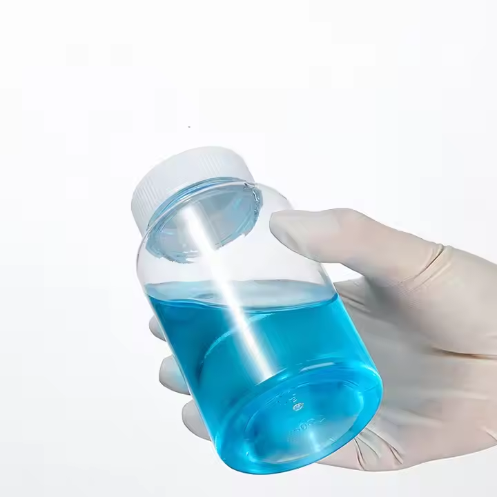 ISO Certified Food Grade PET Reagent Bottle Plastic Sample Bottle with Wide Mouth for Laboratory Use