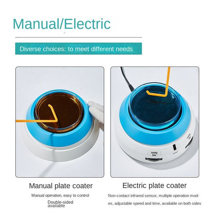 Manual Plate Coater Electric Bacterial Culture Dish Microbial Medium Applicator Double-sided Rotary 