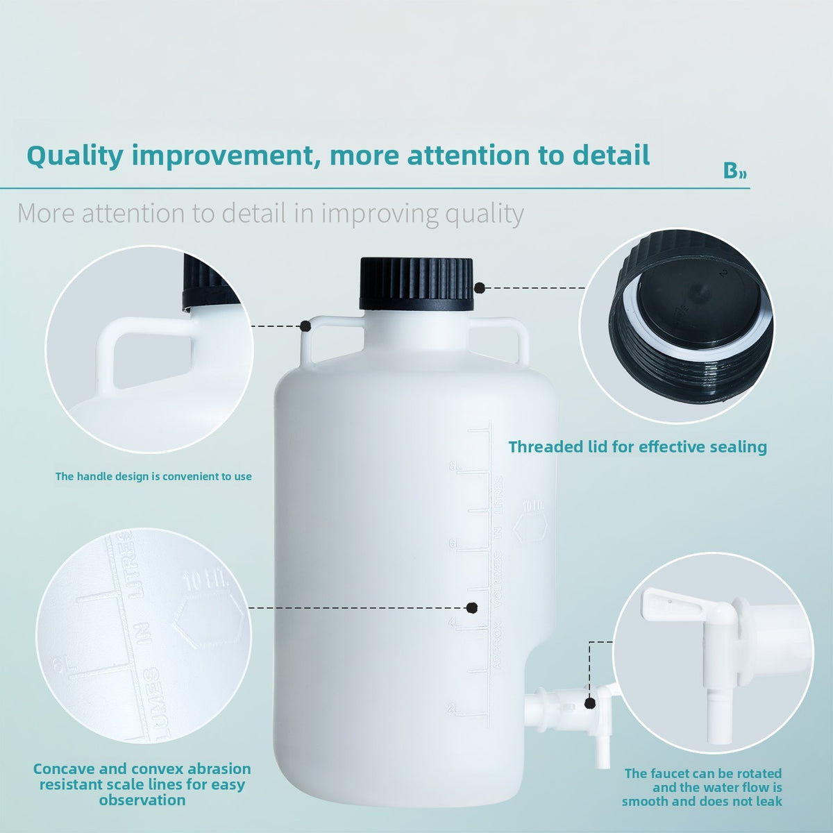 Bikeman 009 Bioplastic PP Laboratory HDPE for Distilled Pure Water Storage Bucket Bottom-Mouth Bottl