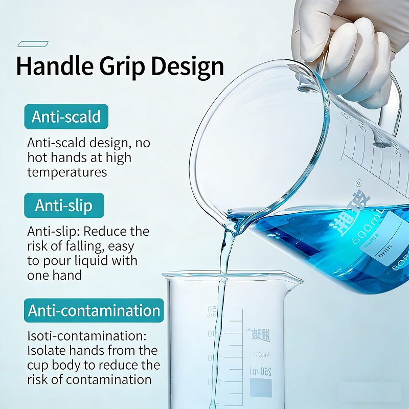 Handled Glass Beakers/graduated Small Beakers for Laboratories Use:150ml, 250ml, 500ml, 800ml, 1000m