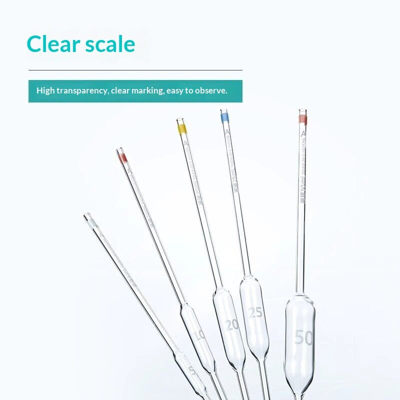 Thickened Borosilicate Glass Pipette with Graduated Scale Translucent Design 10-100ml Borosilicate G