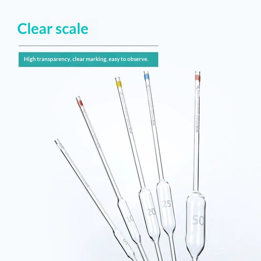 Thickened Borosilicate Glass Pipette with Graduated Scale Translucent Design 10-100ml Borosilicate G