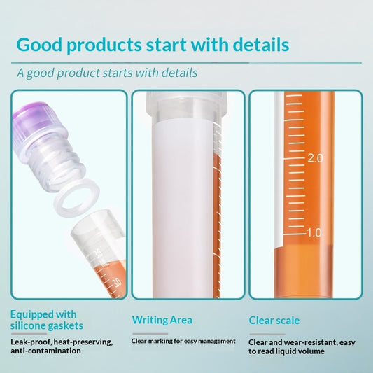 Lab Cell Cryogenic Storage Tube 2.5ml Screw Cap Sterile PP Ultra-Low Temperature Cryogenic Vial