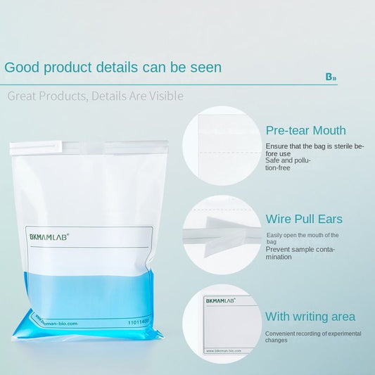 254*356 Mm Biological Sterile Iron Wire Sampling Bag Sample Collection Bag 114*229mm With Writing Ar