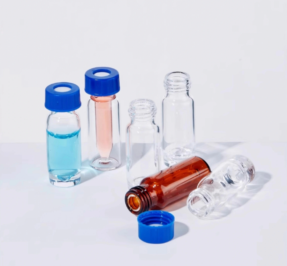 High Recovery Integrated Glass Sample Vials 300ul 2ml Transparent Brown Cone Bottom Bottle For Labor