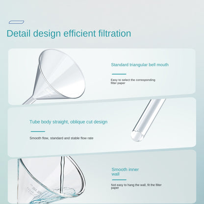 Hunan Laboratory Glass Triangular Funnel High Borosilicate Long Neck Thickened Small Diameter Short 