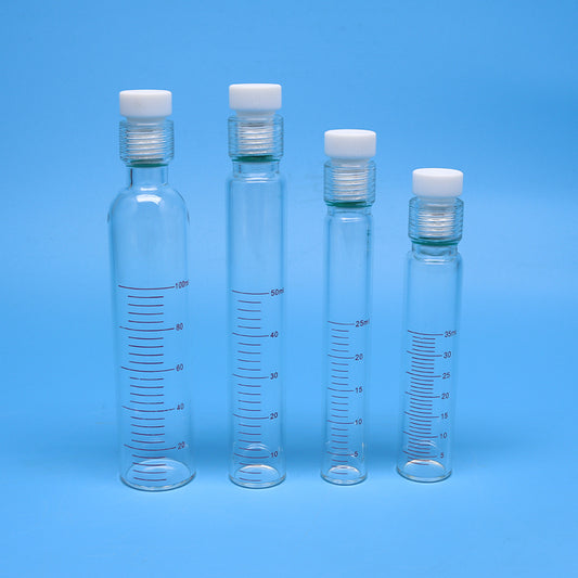 Borosilicate glass pressure reaction tube with PTFE screw plug