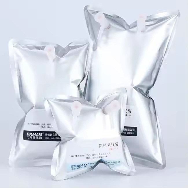 Single And Dual Valve Gas Sampling Bags 1l 3l 4l 5l 8l 10l 15l Aluminum Foil Beakers For Laboratory 