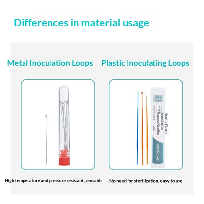 Biological Disposable Sterile Plastic Copper Inoculation Ring Needle 1ul/5ul/10ul Capacities 1-5mm I