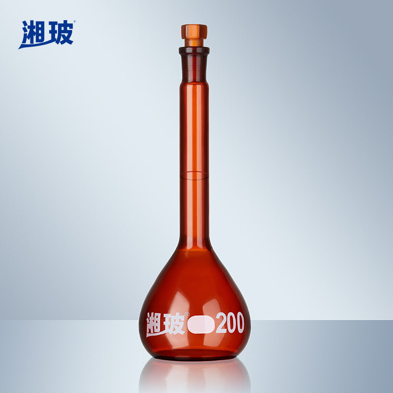 Glass Volumetric Flask with Glass Stopper, 5-2000ml Transparent/Brown/Amber Available