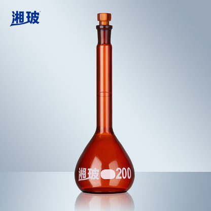 Glass Volumetric Flask with Glass Stopper, 5-2000ml Transparent/Brown/Amber Available