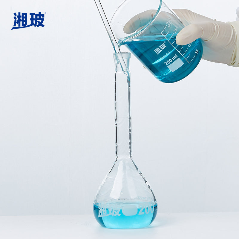 Glass Volumetric Flask with Glass Stopper, 5-2000ml Transparent/Brown/Amber Available