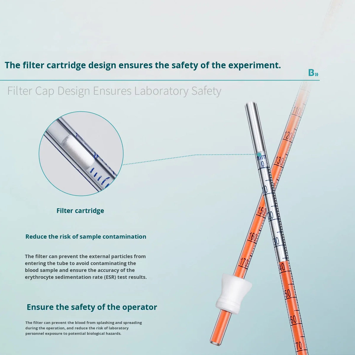 Biological Disposable Plastic Blood Sedimentation Tube Filter Plug with Scale for Blood Testing Labo