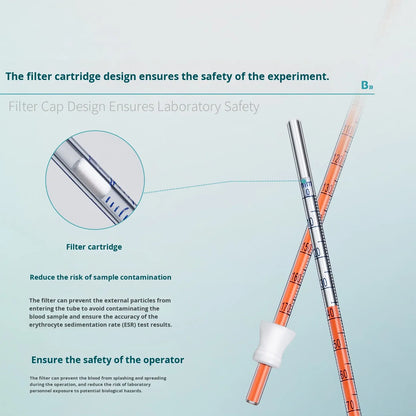 Biological Disposable Plastic Blood Sedimentation Tube Filter Plug with Scale for Blood Testing Labo