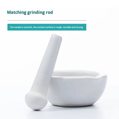 Thickened Ceramic Laboratory Mortar Pestle Set with Sample Jar Bowl Grinding Rod 60-356mm Capacity 1
