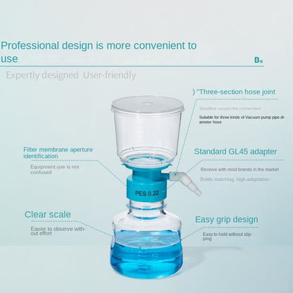 Independent Upper Cup Vacuum Sterilization Filter Biological Disposable PES Membrane Lab Supplies