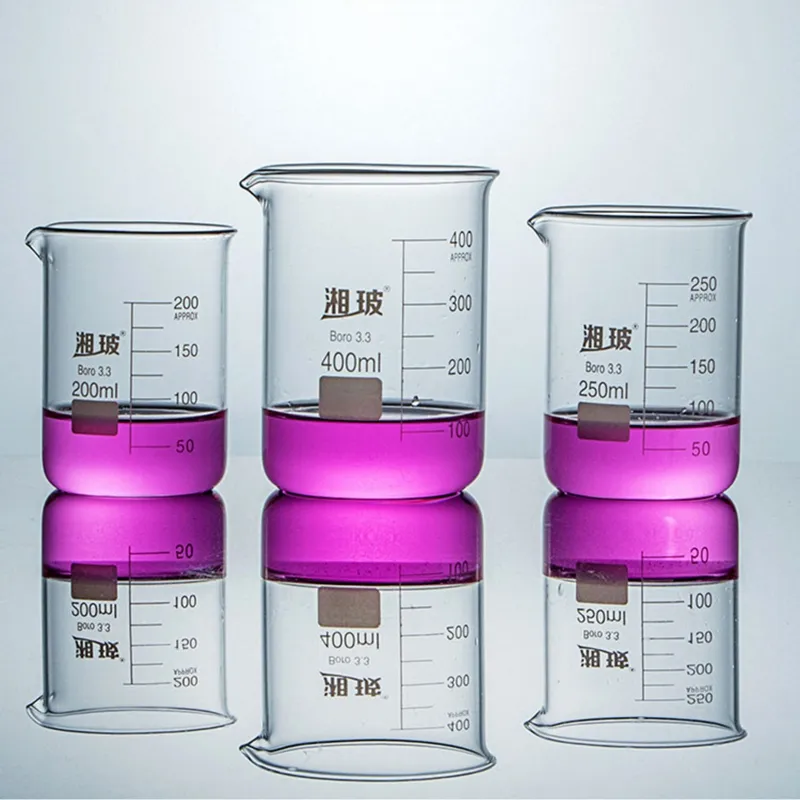 Clear Borosilicate Glass Measuring Cup Low Shape Beaker In 50ml 200ml 300ml 1000ml & 5000ml Sizes