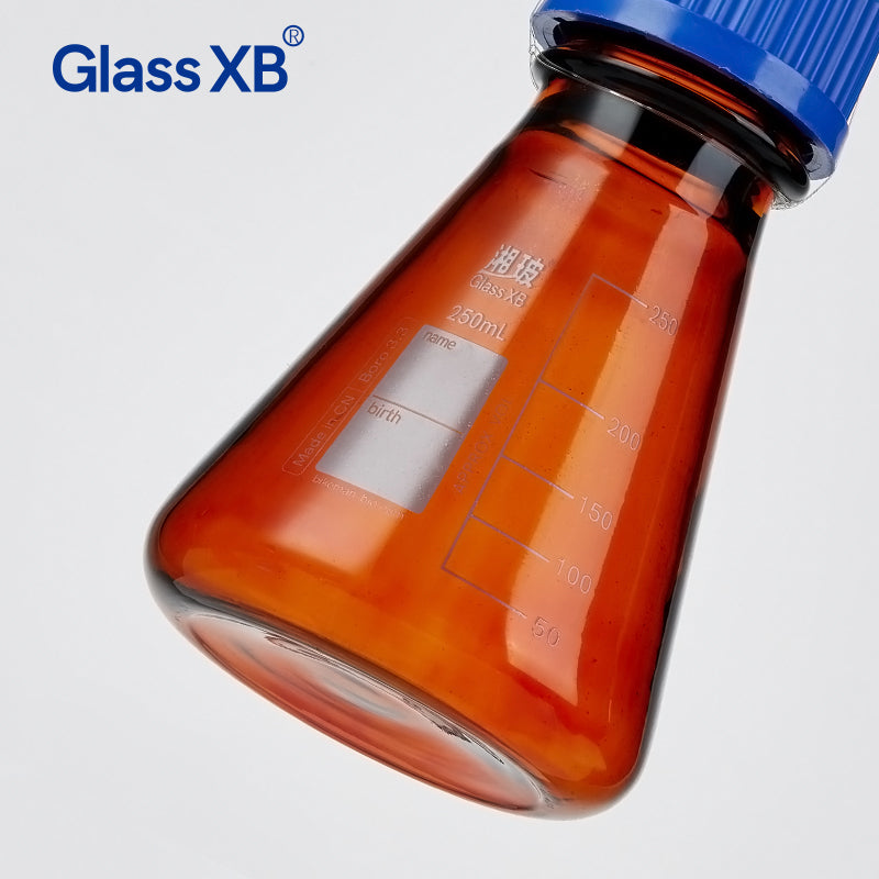 Lab Borosilicate Glass Tissue Cell Culture Triangular Conical Erlenmeyer Shake Flask Shaker Screw Co