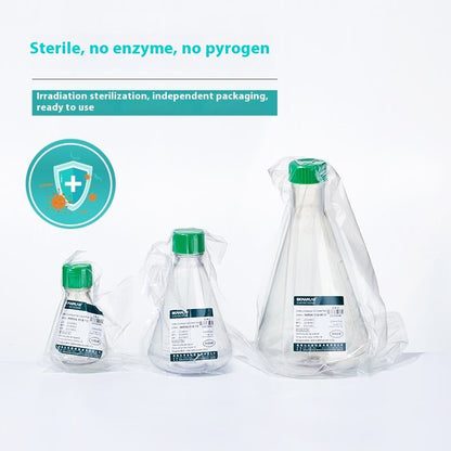 Biological Sterile Plastic Triangle Shake Flask 125/100/250/500ml Pyrogen-free Conical Flask For Cel