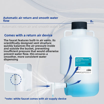 HPDE PP Thickened Acid Alkali Resistant Water Bucket & Bottle with Faucet Bottom Mouth
