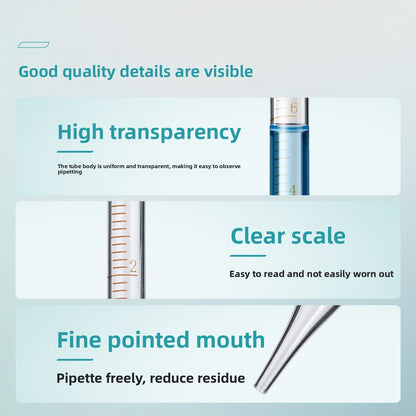 Glass Dropper Rubber Tip Shuniu White Transparent Brown Laboratory Pipette Sampling Tube 90-200mm