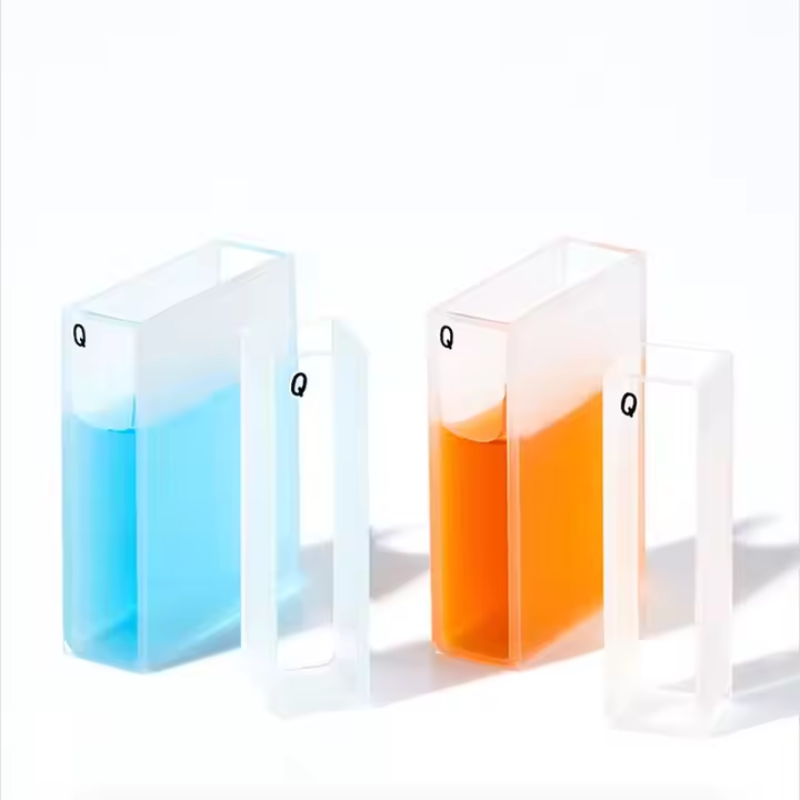 Fused Glass Quartz Cuvette Cell with Lid 5mm to 100mm Spectrophotometers Cell Lab Supplies