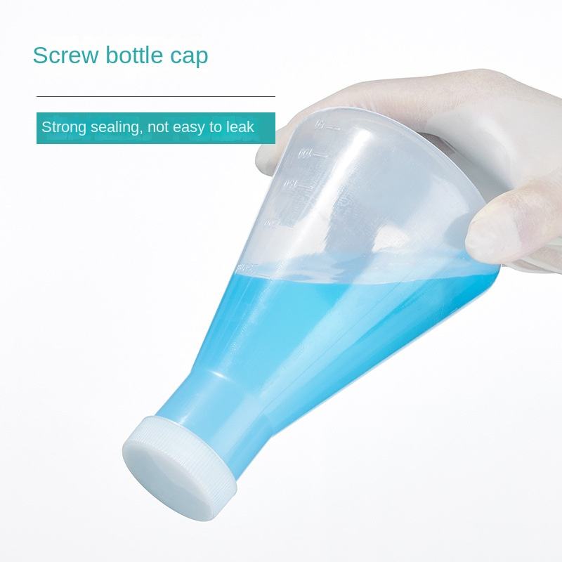 50ml/250ml Plastic Conical Flask With Lid Scale Hdpe/pet Material Square Pattern Straight Mouth With