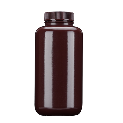 Laboratory 60ml 125ml 250ml 500ml 1000ml Amber HDPE Media Reagent Bottle Wide Mouth Lab Chemicals Pl