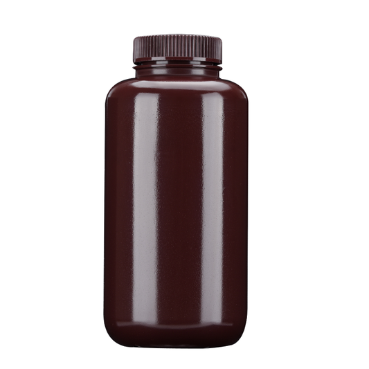 Laboratory 60ml 125ml 250ml 500ml 1000ml Amber HDPE Media Reagent Bottle Wide Mouth Lab Chemicals Pl