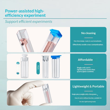 Lab Disposable Plastic Cuvettes High Transparency Square Mouth Semi-micro Volume 1.5ml/2.5ml/4.5ml P