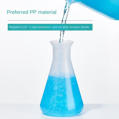 50ml/250ml Plastic Conical Flask With Lid Scale Hdpe/pet Material Square Pattern Straight Mouth With