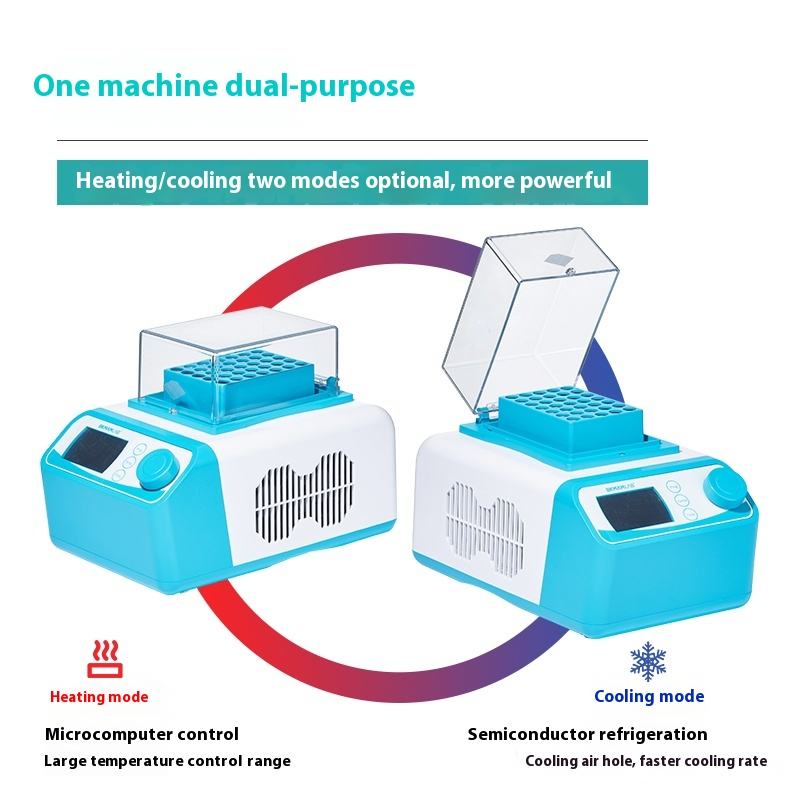 Double Module Laboratory Heating Equipment Biological Constant Temperature Metal Bath Refrigeration 